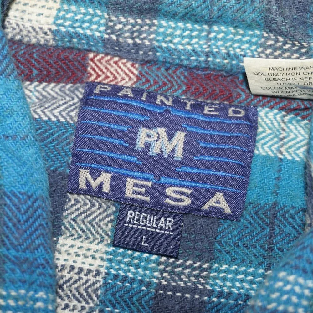 Vintage Oversized Boyfriend Pearl Snap Cotton Plaid Shacket Large - Picture 5 of 8
